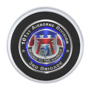 101st Airborne Division 3rd Brigade Silver Finish Lapel Pin
