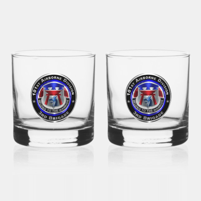 101st Airborne Division 3rd Brigade Whiskey Glass (Front)