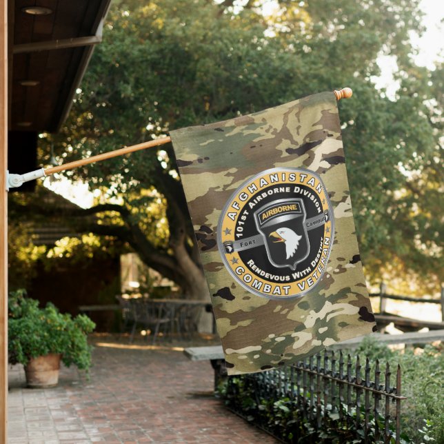 101st Airborne Division Afghanistan Veteran House Flag (In SItu)