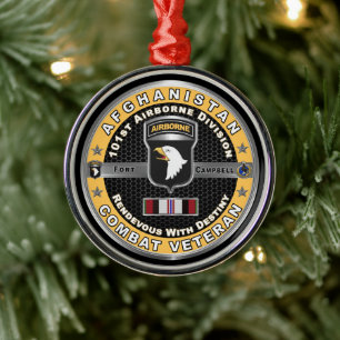 101st Airborne Division Afghanistan Veteran Metal Ornament
