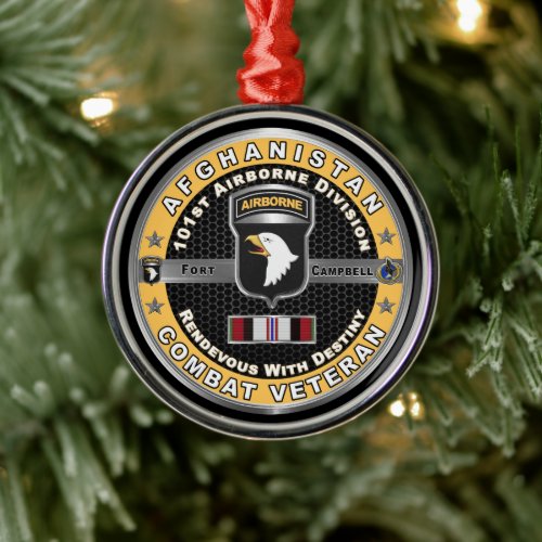 101st Airborne Division Afghanistan Veteran Metal Ornament