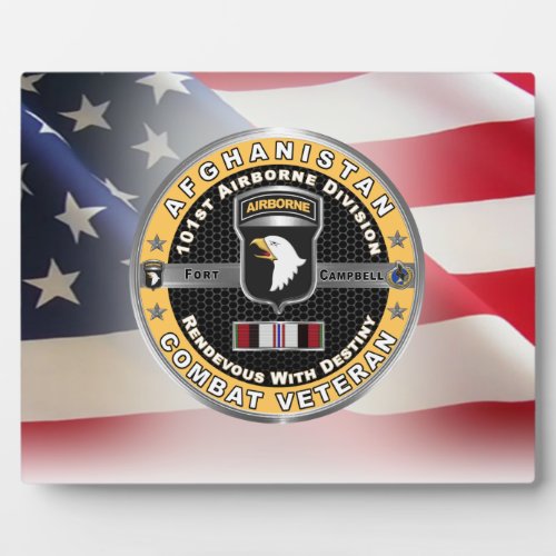 101st Airborne Division Afghanistan Veteran Plaque