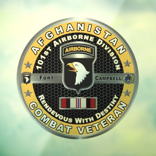 101st Airborne Division Afghanistan Veteran Window Cling (Sheet 3)