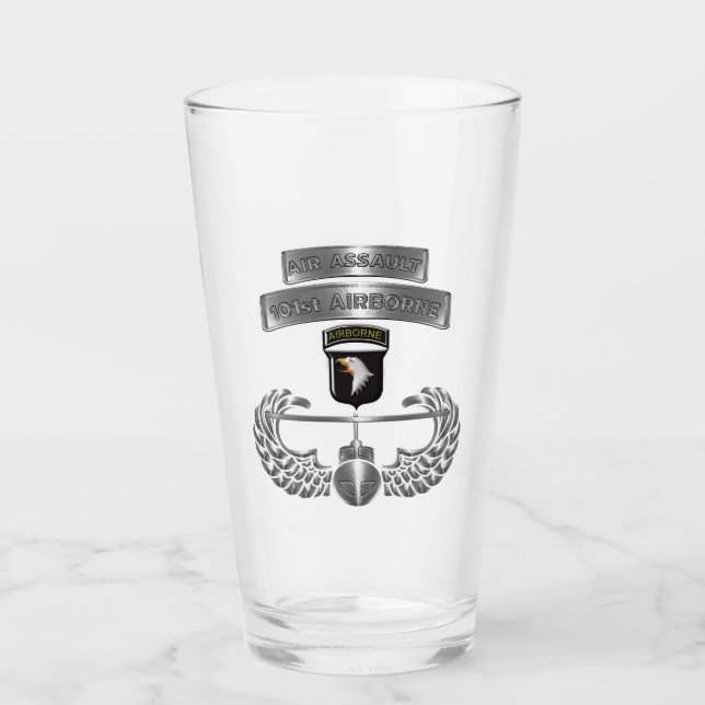 101st Airborne Division “Air Assault Badge” Glass (Front)