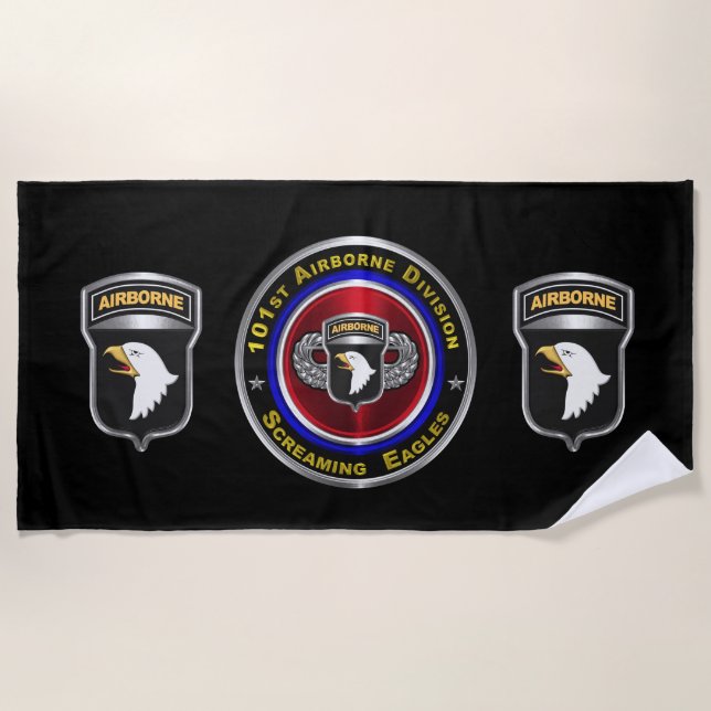 101st Airborne Division “Air Assault” Beach Towel (Front)