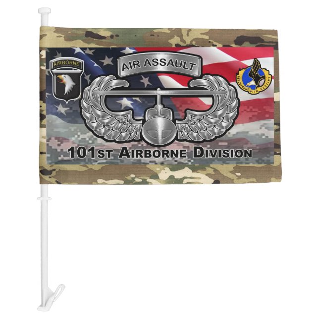 101st Airborne Division Air Assault Gift Car Flag (Front)