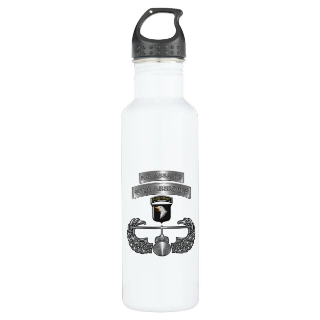 101st Airborne Division "Air Assault" Stainless Steel Water Bottle (Front)