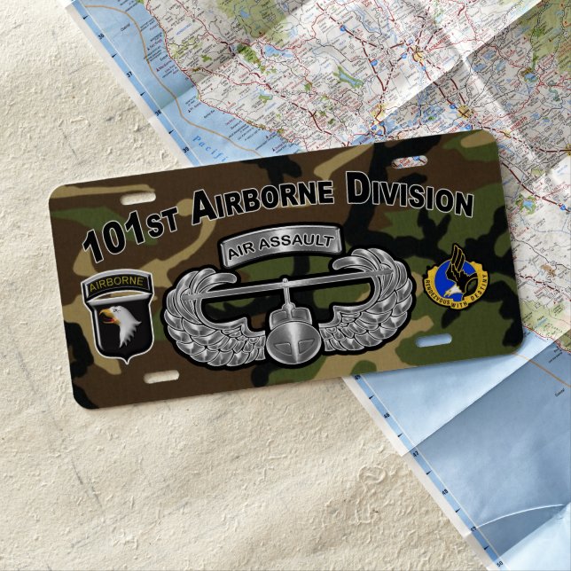 101st Airborne Division Air Assault Veteran  License Plate (In Situ)