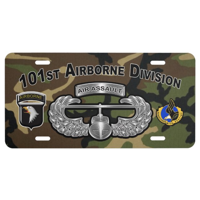 101st Airborne Division Air Assault Veteran License Plate (Front)