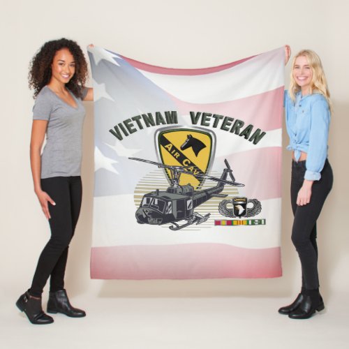 101st Airborne Division Air Cav Vietnam Veteran Fleece Blanket