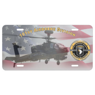101st Airborne Division APACHE AH64 Retired License Plate