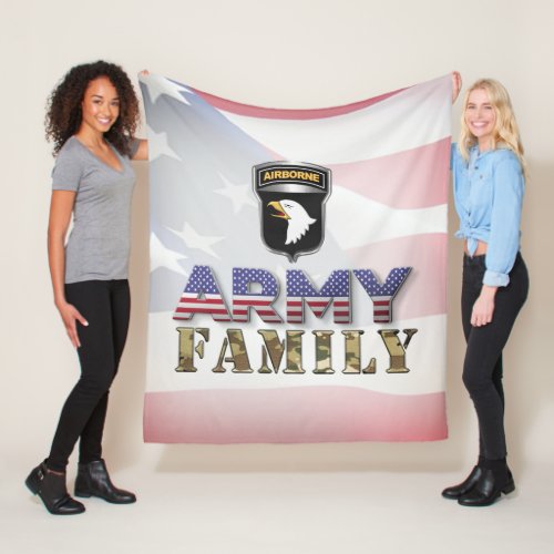 101st Airborne Division Army Family Fleece Blanket