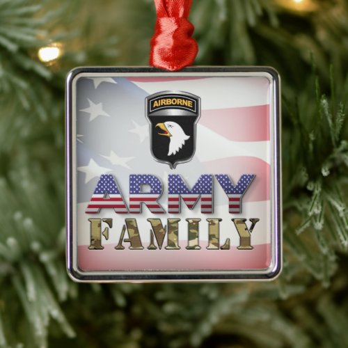 101st Airborne Division Army Family  Metal Ornament