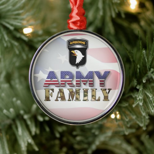 101st Airborne Division Army Family Metal Ornament