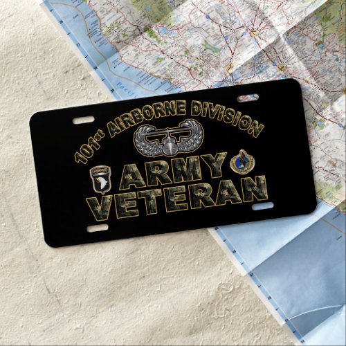 101st Airborne Division Army Veteran License Plate