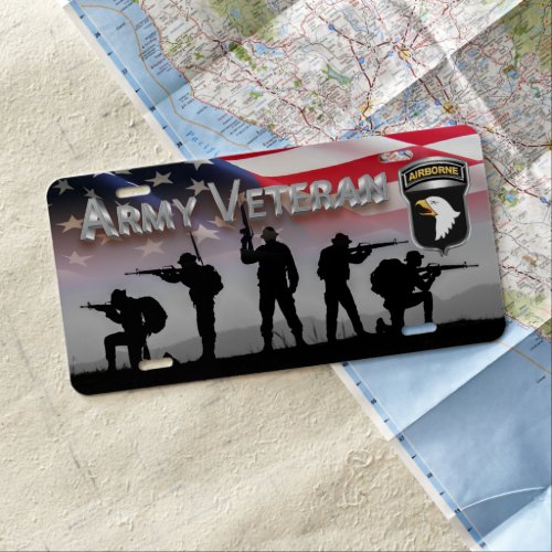 101st Airborne Division Army Veteran  License Plate