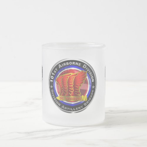 101st Airborne Division Artillery Brigade   Frosted Glass Coffee Mug