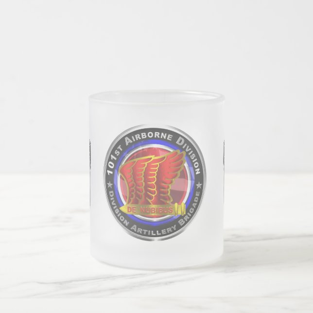 101st Airborne Division Artillery Brigade   Frosted Glass Coffee Mug (Center)