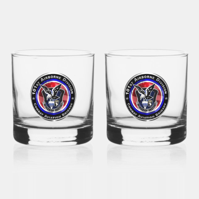 101st Airborne Division Aviation Brigade CAB Whiskey Glass (Front)