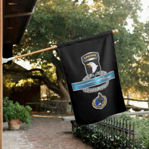 101st Airborne Division CIB Veteran House Flag