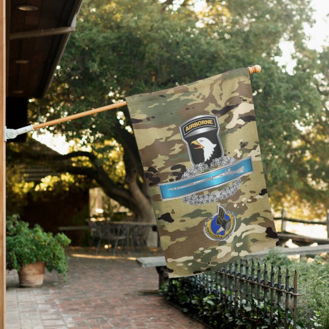 101st Airborne Division CIB Veteran House Flag (In SItu)