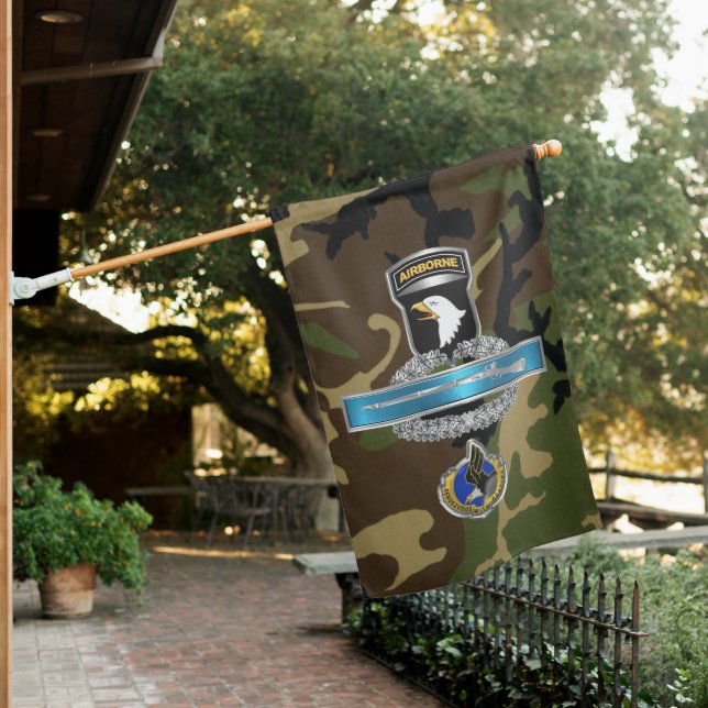 101st Airborne Division CIB Veteran House Flag (In SItu)