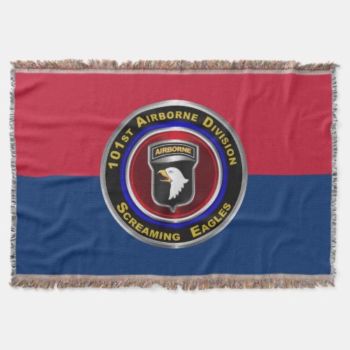 101st Airborne Division Colors Screaming Eagles Throw Blanket