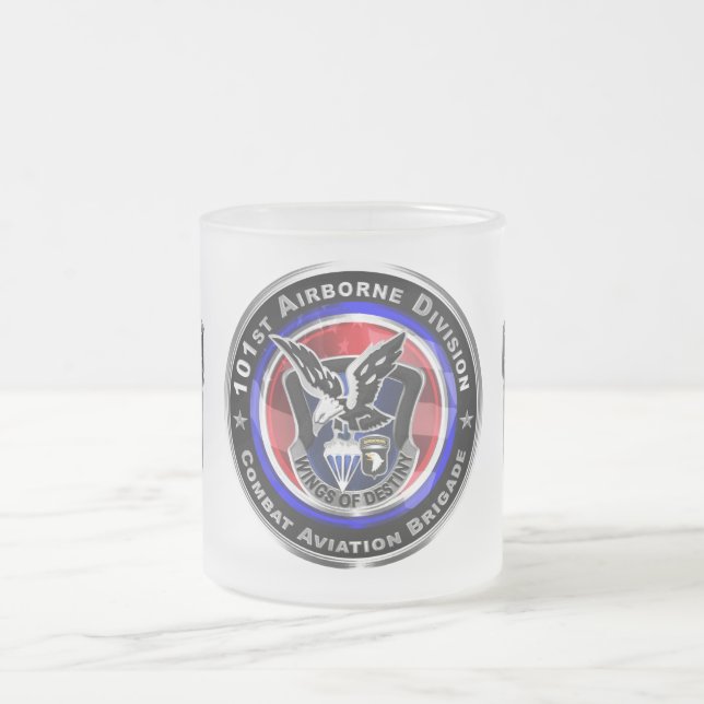 101st Airborne Division Combat Aviation Brigade   Frosted Glass Coffee Mug (Center)