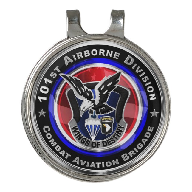 101st Airborne Division Combat Aviation Brigade  Golf Hat Clip (Front)
