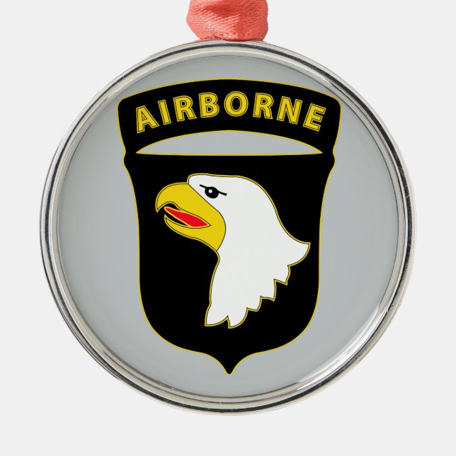 101st Airborne Division - Combat Service Metal Ornament (Front)
