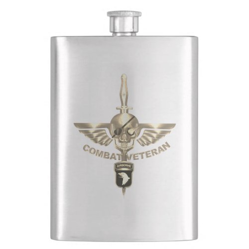 101st Airborne Division Combat Veteran Flask