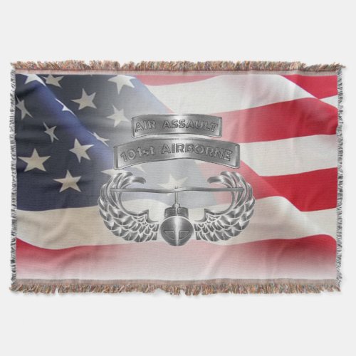 101st Airborne Division Cool Air Assault Design Throw Blanket