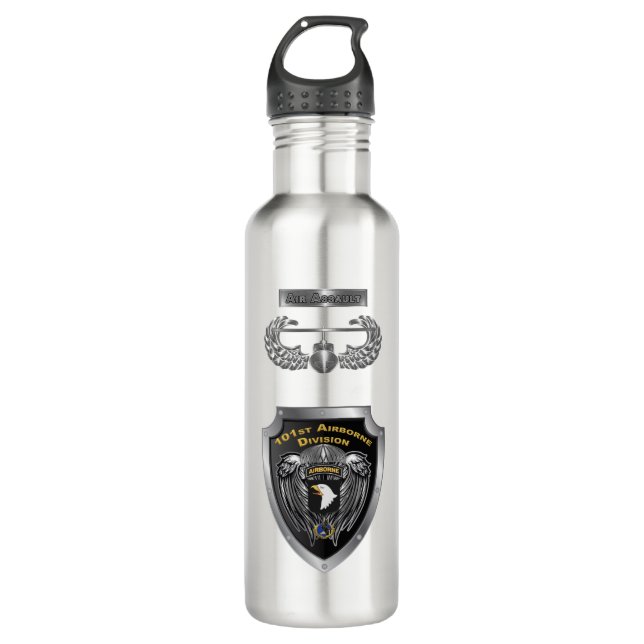 101st Airborne Division Custom Design Stainless Steel Water Bottle (Front)