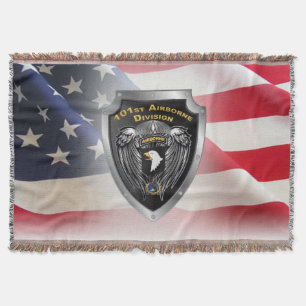 101st Airborne Division Custom Designed Shield Throw Blanket