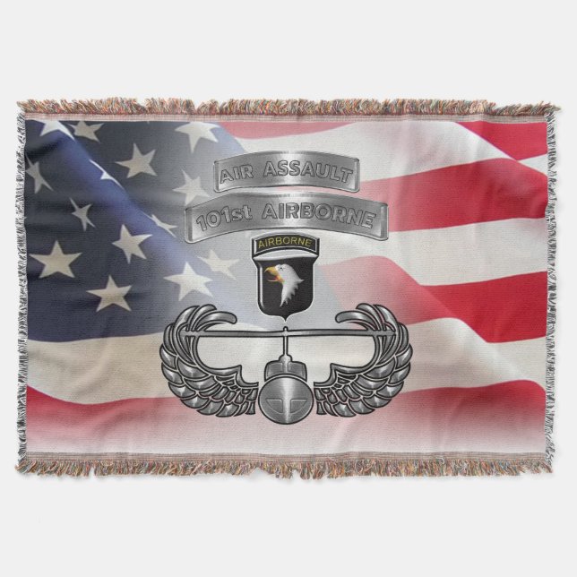 101st Airborne Division Customized Air Assault Throw Blanket (Front)