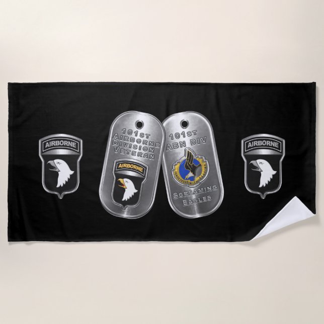  101st Airborne Division Customized Beach Towel (Front)