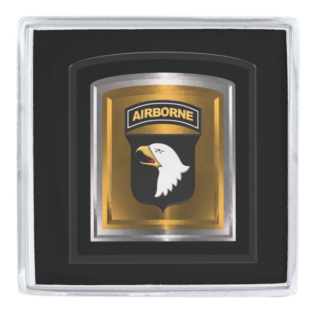 101st Airborne Division Customized Design Silver Finish Lapel Pin (Front)