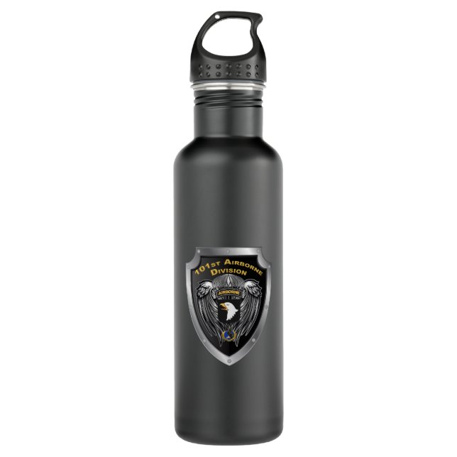101st Airborne Division Customized Shield Stainless Steel Water Bottle (Front)