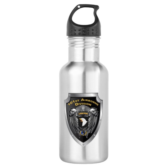101st Airborne Division Customized Shield Stainless Steel Water Bottle (Front)