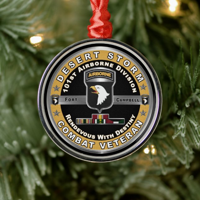 101st Airborne Division Desert Storm Veteran Metal Ornament (Tree)