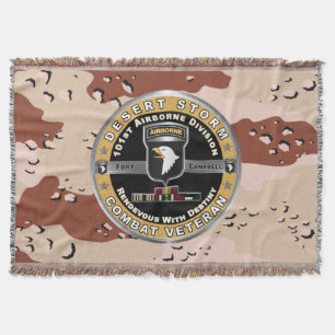 101st Airborne Division Desert Storm Veteran Throw Blanket