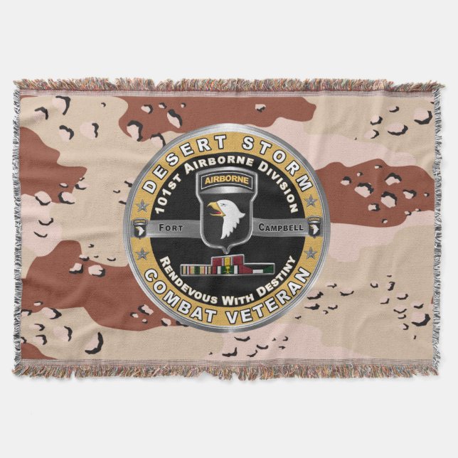 101st Airborne Division Desert Storm Veteran Throw Blanket (Front)