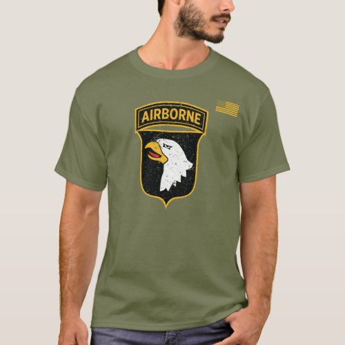 101st Airborne Division Distressed Patch T_Shirt