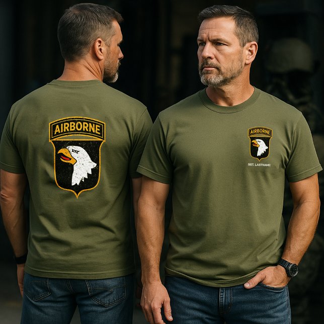 101st Airborne Division "Distressed" Personalized  T-Shirt (101st Airborne Division Screaming Eagles Tribute Personalized T-Shirt)