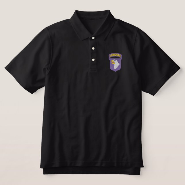 101st. Airborne Division Embroidered Polo Shirt (Design Front)