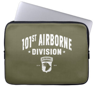 101st Airborne Division Fatigue Green Distressed Laptop Sleeve