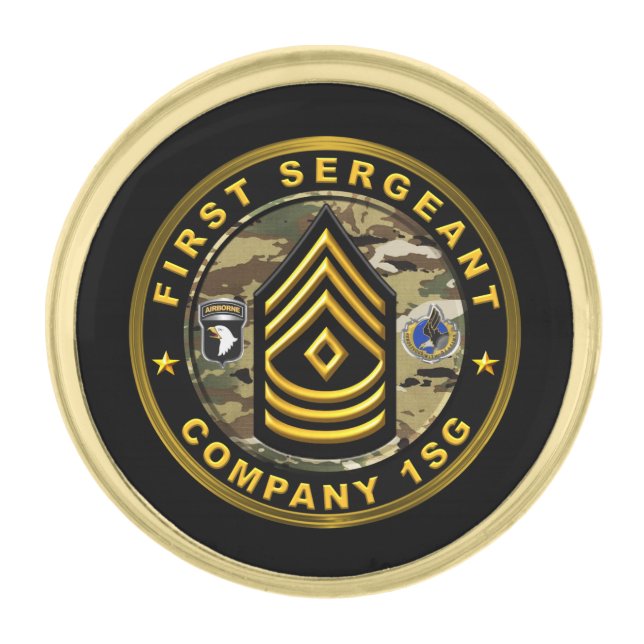 101st  Airborne Division     Gold Finish Lapel Pin (Front)