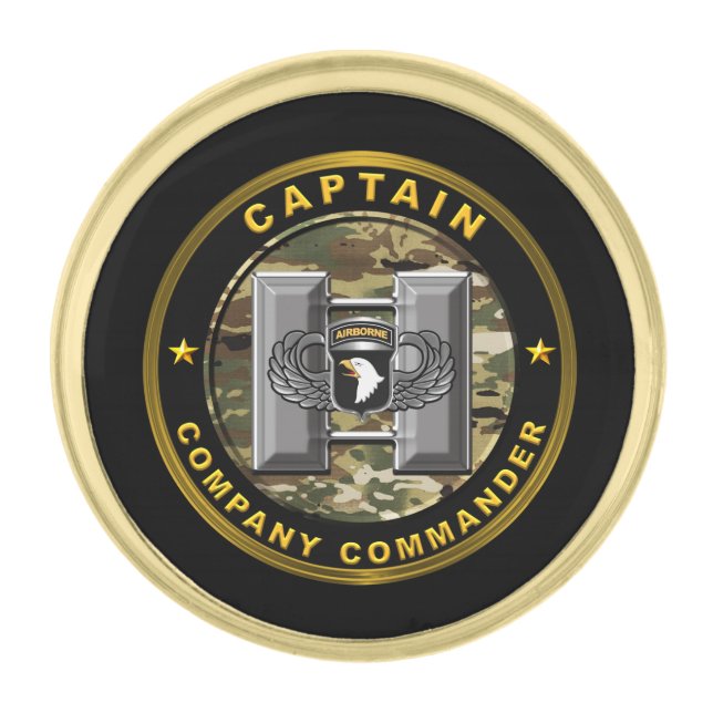 101st  Airborne Division  Gold Finish Lapel Pin (Front)