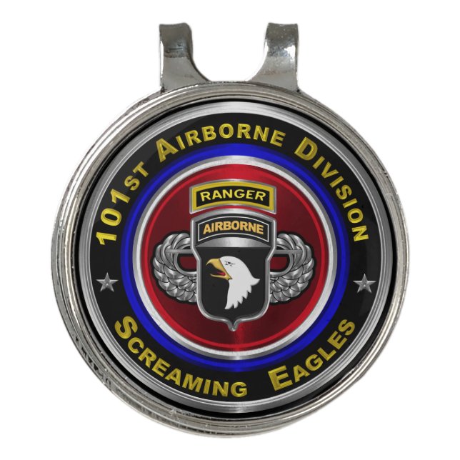 101st Airborne Division   Golf Hat Clip (Front)