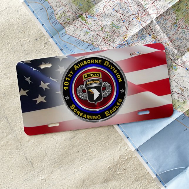 101st Airborne Division  License Plate (In Situ)